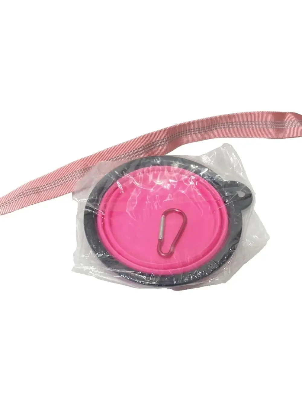 Double Leash Dog Walking 2 Dogs W Collapsible Water Bowl Pink Black Leash 1 Unit